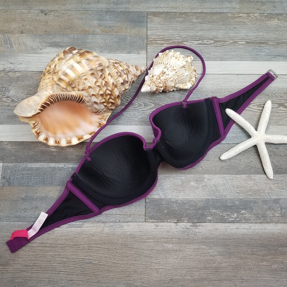 Victoria's Secret Purple Bandeau Bikini top Sz 36C - Picture 4 of 7